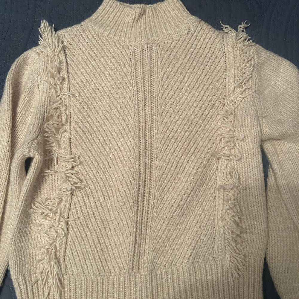 Ann Taylor fun and stylish fringe, crop sweater. Perfect for those cold days!